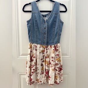 UNIONBAY Denim and Floral Dress